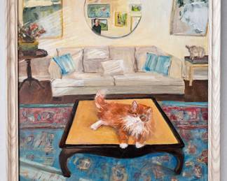 Joan Menschenfreund 2018 Original Oil Painting On Canvas, "Beau" Cat, Framed (See Artist's Bio)
Lot #: 127
