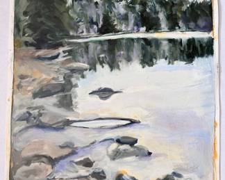 Joan Menschenfreund Original Oil Painting On Oil Paper, Seascape, Unframed (See Artist's Bio)
Lot #: 156