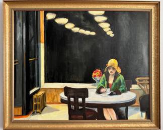 Joan Menschenfreund 2018 Original Oil Painting Reproduction Of Edward Hopper, Framed (See Artist's Bio)
Lot #: 9