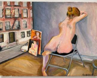 Joan Menschenfreund 2014 Original Oil Painting On Canvas, Nude In New York City, Unframed (See Artist's Bio)
Lot #: 32