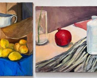 2 Joan Menschenfreund Original Oil Paintings On Canvas, Still Lives, Unframed (See Artist's Bio)
Lot #: 86