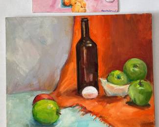 3 Joan Menschenfreund 2018 Original Oil Painting On Canvas & Board, Still Lives, Unframed (See Artist's Bio)
Lot #: 153