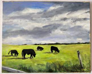 Joan Menschenfreund 2019 Original Oil Painting On Canvas, Cows In Ireland , Unframed (See Artist's Bio)
Lot #: 31