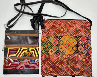 2 Handbags From Guatemala: Leather With Patchwork From Vintage Molas & Woven Shoulder Bag
Lot #: 75