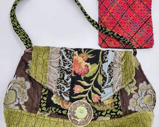 Hand Made Patchwork Bag Handmade From Vintage Upholstery & Small Woven Guatemalan Shoulder Bag
Lot #: 76