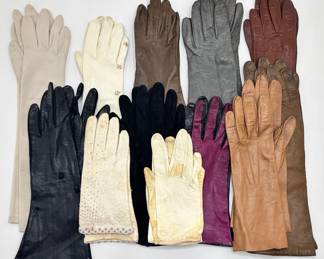 11 Pairs Vintage Women's Gloves, Mostly Leather
Lot #: 94