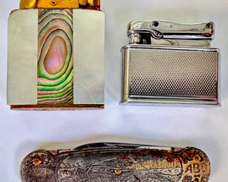 Vintage ABU Pocket Knife, VIntage Mother Of Pearl Lighter & Colibri Vintage Lighter
Lot #: 48