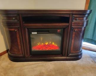 ELECTRIC FIREPLACE/TV STAND w/REMOTE - CURRENTLY RETAILS FOR $899+TAX (OUR PRICE $300 w/NO TAX - EXCELLENT CONDITION