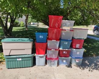 LOTS & LOTS OF PLASTIC TUBS FRO SALE - LARGE ONES ARE $5.00 EACH & SMALL ONES ARE $3.00 EACH 