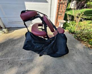 Oakworks Portal Pro ® Package, Ruby - (CURRENT RETAIL IS $523.61 W/O TAX) - (OUR PRICE - $250 W/NO TAX) The Oakworks Portal Pro® features TerraTouch™ Upholstery fabric that is earth-friendly and soft to the touch. With a light weight of just 19 lbs., built-in wheels, the Oakworks patented QuickLock™ Face Rest and a carry case included with every purchase, this chair is super-portable and storable. The Oakworks free instructional video demonstrates how to set up the chair, make adjustments, and fold down for transport.

Specifications:
Maximum Operating Weight: 350 lbs
U.S. Patent #5,401,078 and U.S. Patent #5,177,823