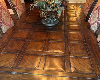 Table shown without leaf, measures 92" long. has 2 leafs.