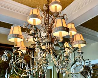 12 light John Richard chandelier. approx 40" drop.