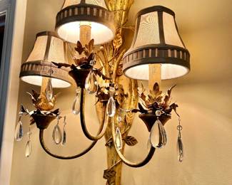 Pair of John Richard 3 light wall sconces. 24" tall