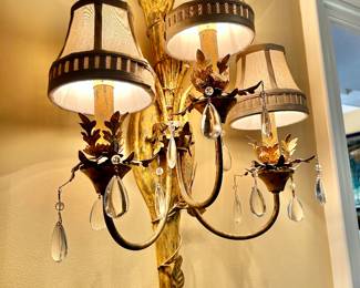 Pair of John Richard 3 light wall sconces. 24" tall
