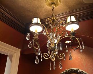 John Richard 3 light chandelier, approx 28" drop