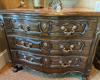 Marge Carson 3 drawer night stand, 43" wide, 23"deep 33" tall