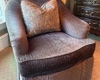 pair of Century swivel club chairs