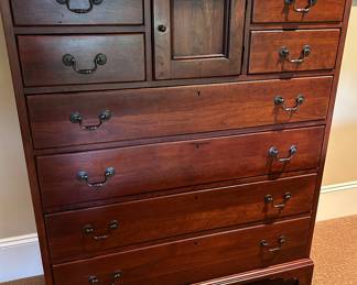 World of Bob Timberlake Tall Dresser. 8 drawers, 1 door. 44" wide, 19" deep, 54" tall. Cherry with cedar drawer bottoms.