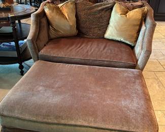 Oversized chair with ottoman by Huntington House