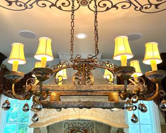 8 light chandelier by John Richard approx 40” wide