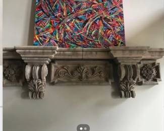 Representation of how the faux concrete pieces make a shelf (artwork is not for sale)