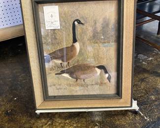 c.1983 Signed Charcoal Ducks by K. HAVENS