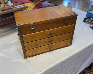 View of Closed Oak Box/Chest