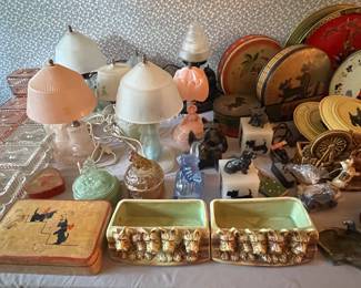 Milk glass table lamps