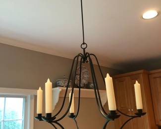 Wrought Iron 6 Arm Candle Chandelier