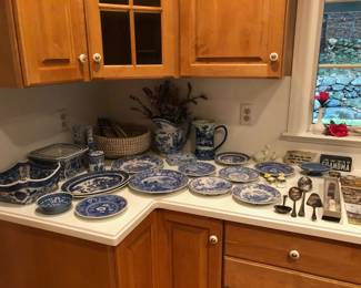 Blue & White Plates, Bowls, Flower Pots