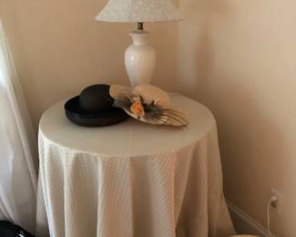 Table, Lamp, Hats