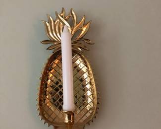 Pair of Pineapple Candle Sconces