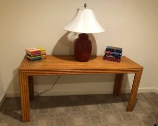 Mid Century Modern Reed / Rattan Console Table