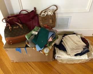 Purses, Ties, Scarves, Linens