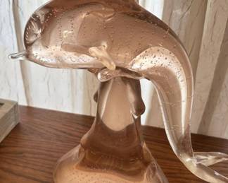 pink blown glass dolphin