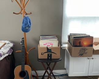 Guitar, Records, Bentwood Hat/Coat Rack