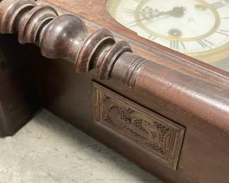 German pendulum "Vienna Regulator" style wall clock is by Gustav Becker (with the crown and GB marking - and GB initials side screen). It looks to date to early 20th century