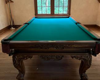 The full length of the pool table.  