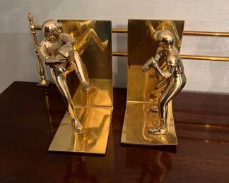 Baseball brass bookends