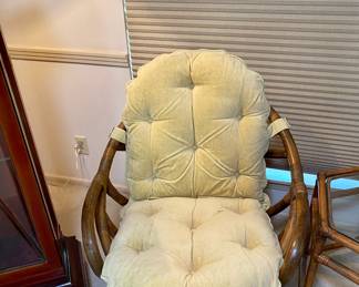 we have two swivel papasan chairs, nice cushions 