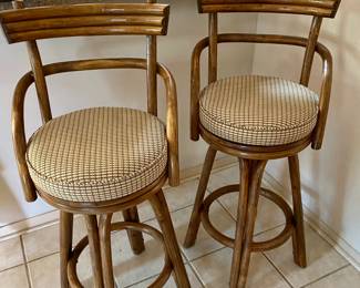 pair of handsome swivel barstools