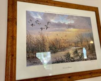 Published in 1984 by Texas Ducks Unlimited, #2393 of 3000 limited series, signed and framed  artist is Herb Booth, Title is Teal and Palmetto, 