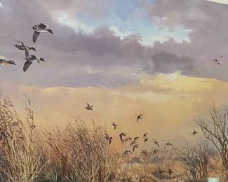 Published in 1984 by Texas Ducks Unlimited, #2393 of 3000 limited series, artist is Herb Booth, Title is Teal and Palmetto 