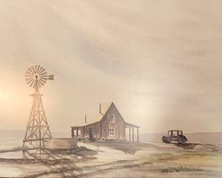 Doris A. Rives , Titled "Alone" National Invitational Western Art Show 1974