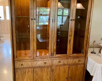 matching narrow lighted china/display cabinet, great storage  