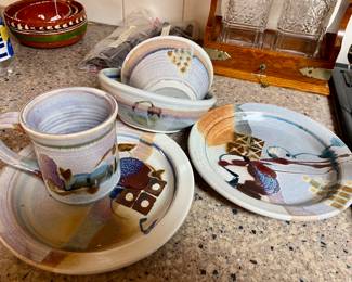 wonderful hand thrown Studio Pottery, mix and match colors and design 
