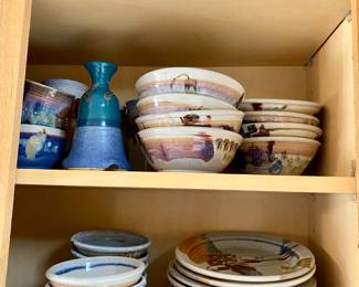 wonderful hand thrown Studio Pottery, mix and match colors and design 