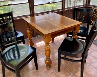 beautiful flip top table, square when closed, both sides flip open, see next photos , chairs can be purchased separately 