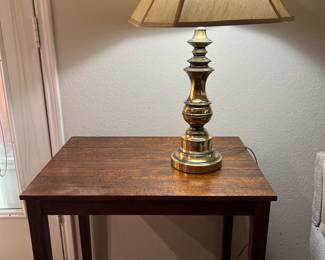Great little table and brass lamp
