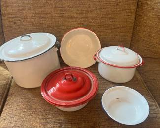 Fun pieces of vintage enamelware